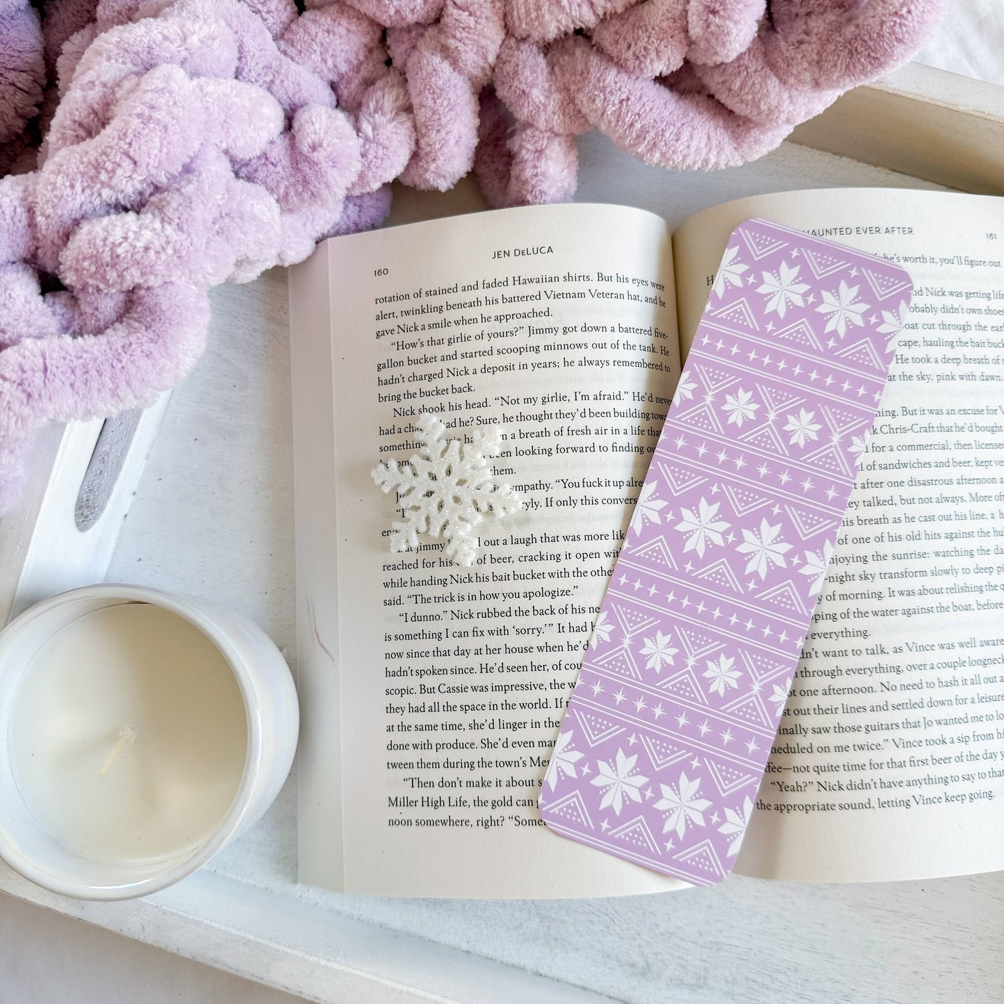 Lavender Fair Isle Bookmark