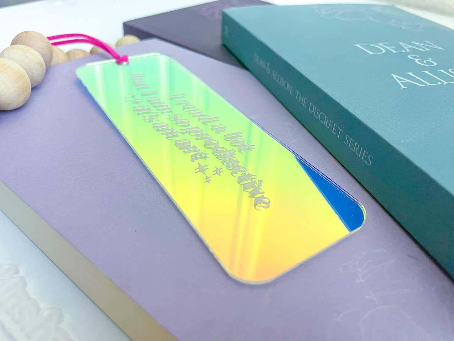 I Read A Lot But So Productive - Shiny Iridescent Bookmark