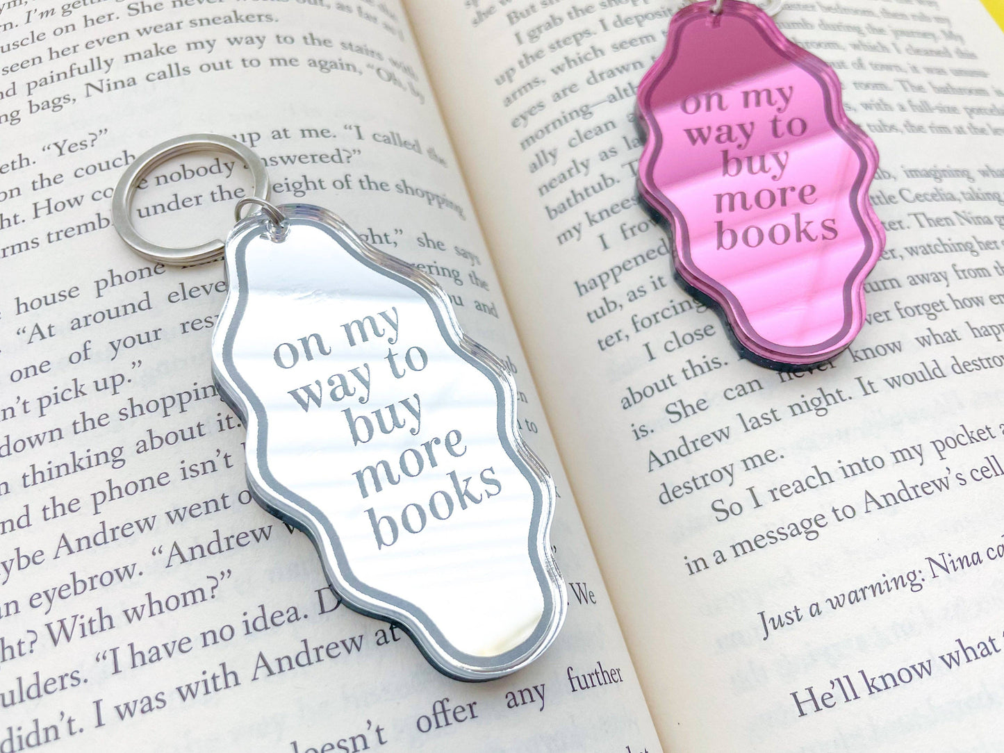 On My Way To Buy More Books Keychain